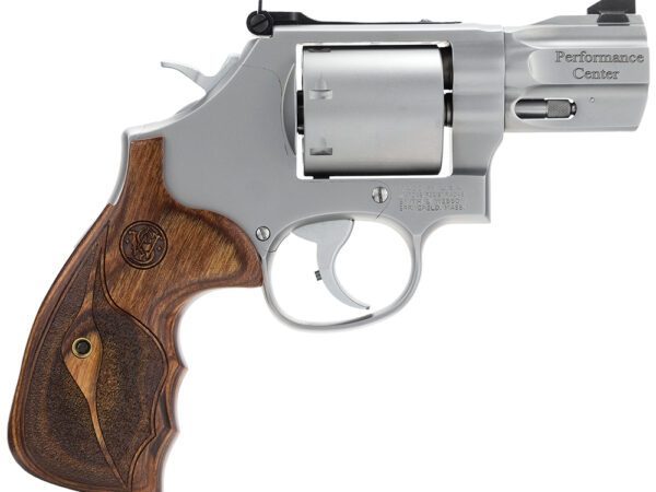 Smith & Wesson 170346 Performance Center Model 686 38 S&W Spl +P, 357 Mag 7rd 2.50" Stainless Steel Barrel, Unfluted Cylinder, Matte Silver Stainless Steel Frame with Wood Grip Includes Moon Clips