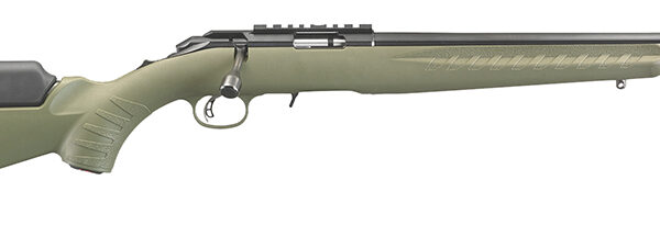 Ruger 8335 American Rimfire Sports South Exclusive Full Size 22 WMR 9+1 18" Satin Blued Threaded Barrel & Alloy Steel Receiver w/Scope Rail, Green Fixed Synthetic Stock, Right Hand