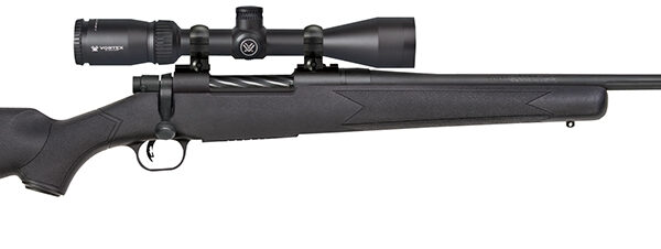 Mossberg 27932 Patriot  243 Win Caliber with 5+1 Capacity, 22" Fluted Barrel, Matte Blued Metal Finish & Black Synthetic Stock Right Hand (Full Size) Includes Vortex Crossfire II 3-9x40mm Scope