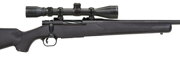 Mossberg 27853 Patriot Super Bantam 7mm-08 Rem Caliber with 5+1 Capacity, 20" Fluted Barrel, Matte Blued Metal Finish & Black Synthetic Stock Right Hand (Youth) Includes 3-9x40mm Scope