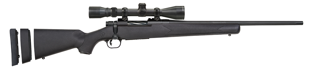 Mossberg 27853 Patriot Super Bantam 7mm-08 Rem Caliber with 5+1 Capacity, 20" Fluted Barrel, Matte Blued Metal Finish & Black Synthetic Stock Right Hand (Youth) Includes 3-9x40mm Scope 1 97056