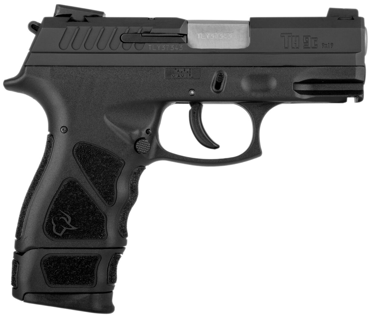 Taurus 1TH9C031 THc Compact 9mm Luger 17+1 3.54" Matte Stainless Steel Barrel, Matte Black Serrated Slide, Black Polymer Frame w/Picatinny Rail, Black Finger Grooved Polymer Grip Right Hand 1 100186