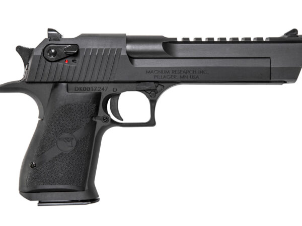 Magnum Research DE429 Desert Eagle Mark XIX 429 DE 7+1, 6" Black Steel Barrel, Matte Black Serrated Carbon Steel Slide & Frame w/Beavertail, Black Rubber Grip, Manual Thumb Safety, Right Hand