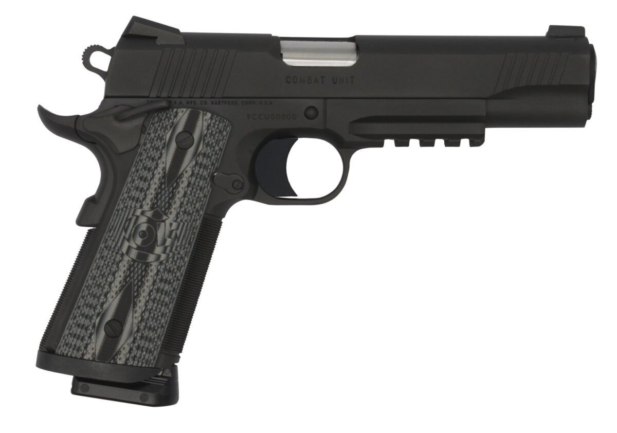 Colt Mfg O1082RGCCU CCU Rail Government 9mm Luger 9+1 5" National Match Barrel, Matte Black DLC Serrated Stainless Steel Slide & Frame w/Picatinny Rail, Black Scalloped G10 Grip, Ambidextrous 1 113925 1