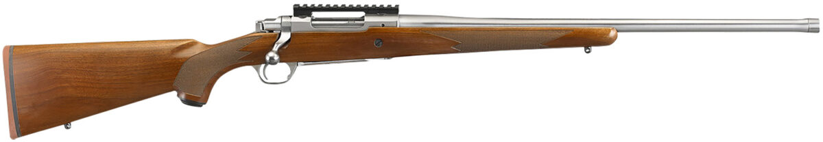 Ruger 57104 Hawkeye Hunter Full Size 6.5 Creedmoor 4+1 22" Satin Stainless Steel Threaded Barrel, Picatinny Rail Steel Receiver, Fixed American Walnut w/Pistol Grip Stock 1 117881