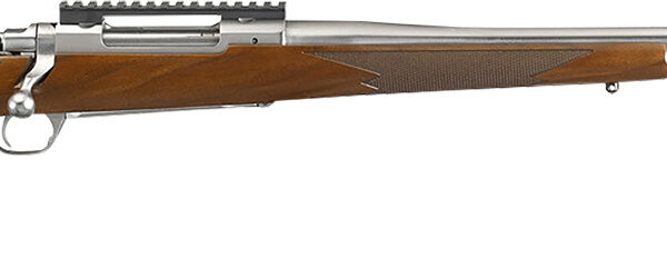 Ruger 57108 Hawkeye Hunter Full Size 30-06 Springfield 4+1 22" Satin Stainless Steel Threaded Barrel, Picatinny Rail Steel Receiver, Fixed American Walnut w/Pistol Grip Stock
