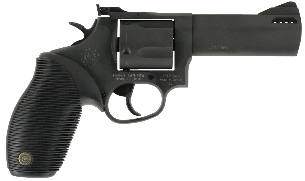 Taurus 2-440041TKR Tracker 44 Medium 44 Rem Mag 5 Shot 4" Matte Black Oxide Ported Barrel, Cylinder & Frame, Black Ribber Grip, Transfer Bar Safety, Exposed Hammer 1 11879
