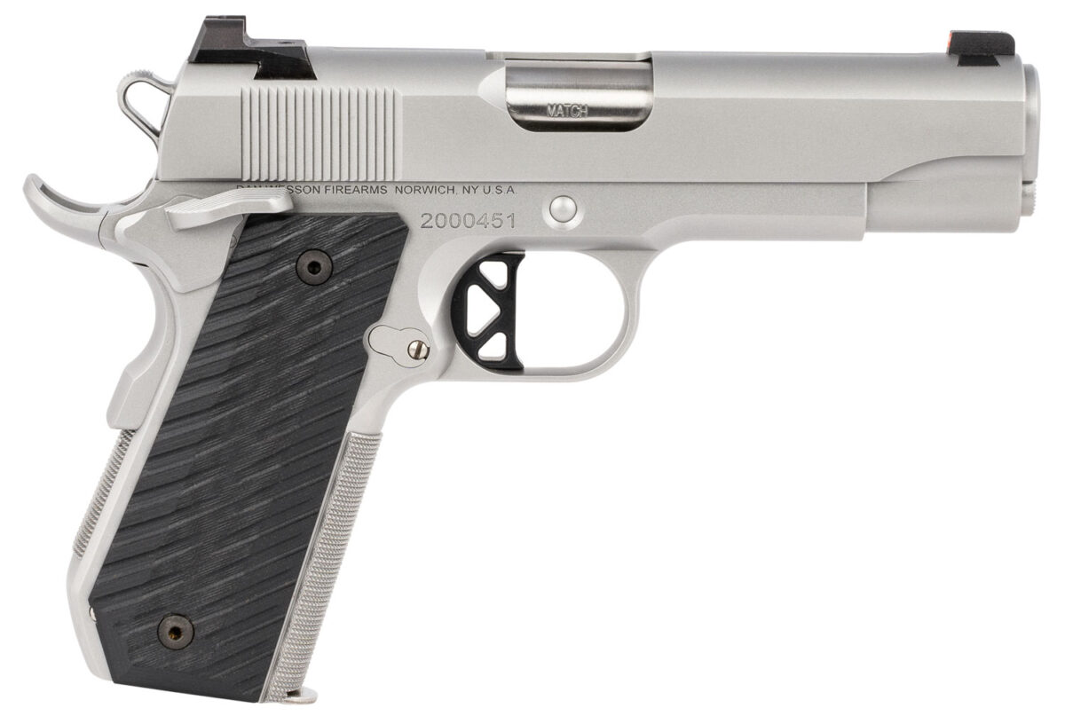 Dan Wesson 01827 V-Bob 45 ACP 8+1 4.25" Match Grade Barrel, Forged Stainless Steel Frame w/Beavertail, Serrated Bead Blasted Stainless Steel Slide, Black G10 Grip 1 119308