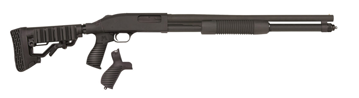 Mossberg 50695 590 Tactical 12 Gauge 8+1 3" 20" Cylinder Bore Barrel, Matte Blued Metal Finish, Dual Extractors, FLEX Component 6 Position Stock w/FLEX Pistol Grip & Recoil Pad 1 120402