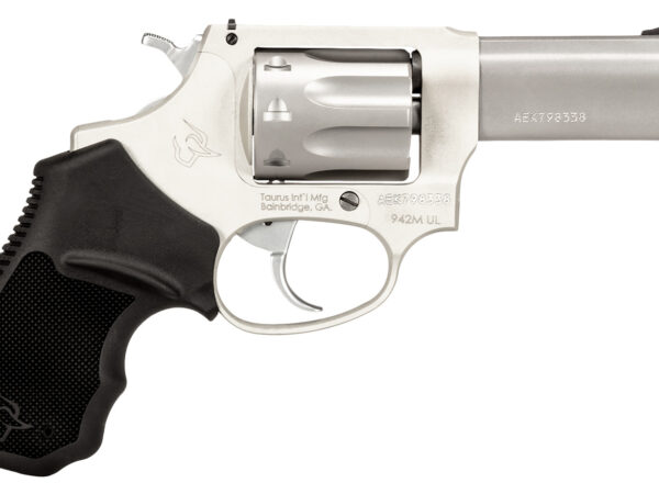 Taurus 2942M039UL 942 Ultra-Lite 22 WMR 8rd 3" Matte Stainless Finish Barrel, Matte Stainless Finish Cylinder, Stainless Anodized Finish Aluminum Frame & Finger Grooved Black Polymer Grip