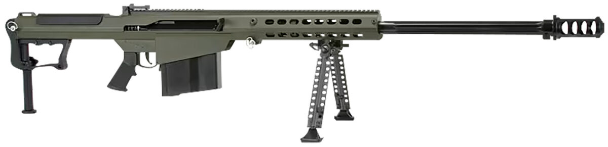 Barrett 14555 M107A1 50 BMG 10+1 29" Chrome-Lined Fluted Barrel, OD Green Cerakote Aluminum Receiver, OD Green Fixed Stock w/Thermal-Guard Cheek Piece & Sorbothane Recoil Pad, Optics Ready 1 138550