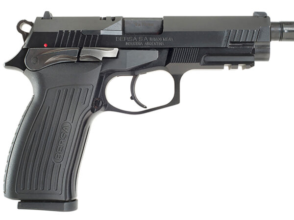 Bersa TPR9MX TPRX  Full Size Frame 9mm Luger 17+1, 4.25" Black Steel Threaded Barrel, Matte Black Serrated Steel Slide & Aluminum Frame w/Picatinny Rail, Ambidextrous