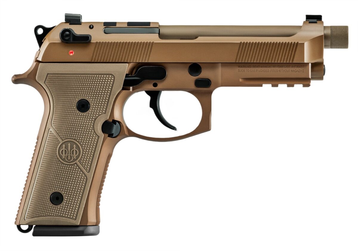 Beretta USA JS92QM9A4M15 M9A4 Centurion 9mm Luger 4.80" Barrel 15+1, Flat Dark Earth Cerakote Polymer Frame, Serrated Steel Optic Cut Slide, Polymer Grip & Decocker Only Safety 1 139796