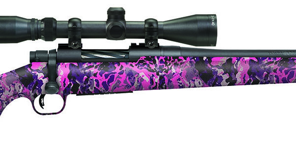Mossberg 28142 Patriot Super Bantam 243 Win Caliber with 5+1 Capacity, 20" Fluted Barrel, Matte Blued Metal Finish & Muddy Girl Wild Synthetic Stock Right Hand (Youth) Includes 3-9x40mm Scope