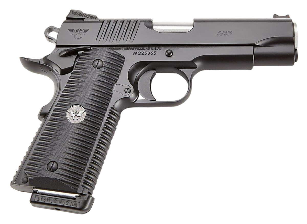 Wilson Combat ACPFS45A ACP Full-Size SAO 45 ACP 5" 8+1 Black Armor-Tuff Carbon Steel Frame/Slide Black G10 Eagle Claw Grips Ambi Thumb Safety 1 141965