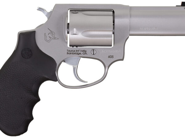 Taurus 2-60539NS 605 Defender Small 357 Mag/38 Special +P 5 Shot 3" Matte Stainless Steel Barrel, Cylinder & Frame, Hogue Finger Grooved Grip, Transfer Bar Safety, Exposed Hammer