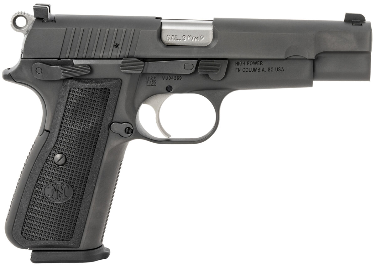 FN 66100256 High Power 9mm Luger 17+1, 4.70" Black Target Crown Steel Barrel, Black PVD Serrated Steel Slide & Steel Frame w/Beavertail, Black Textured Polymer Grip, Ambidextrous 1 142780