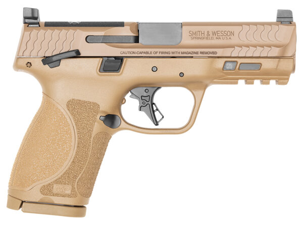 Smith & Wesson 13573 M&P M2.0  Compact 9mm Luger 15+1 4" Stainless Steel Barrel & Optic Cut/Serrated Stainless Steel Slide, Flat Dark Earth Polymer Frame w/Picatinny Rail