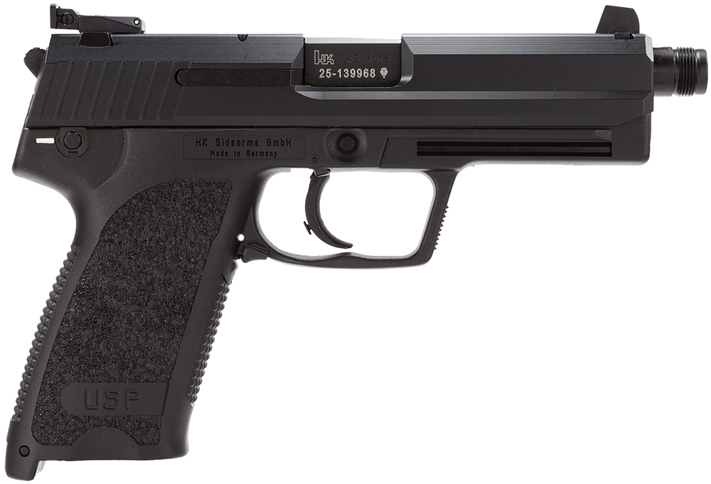 HK 81000350 USP Tactical V1 SA/DA 45 ACP 5.09" TB 12+1 (2) Black Polymer Frame Black Steel Slide Black Polymer Grip Manual, Decocker 1 15368