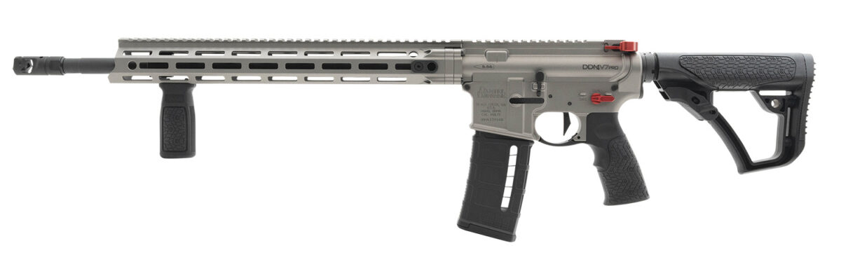 Daniel Defense 0212809385047 DDM4 V7 Pro 5.56x45mm NATO 18" 30+1, Gun Metal Gray Rec, Black OEM Overmolded Stock & Grip, Geissele Trigger, Red Radian Acc. 1 154049