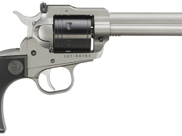 Ruger 2033 Super Wrangler  22 LR/22 WMR 6 Shot 5.50" Silver Cerakote Steel Barrel & Frame, Black Cylinder, Black Checkered Polymer Grip, Transfer Bar Safety, Exposed Hammer