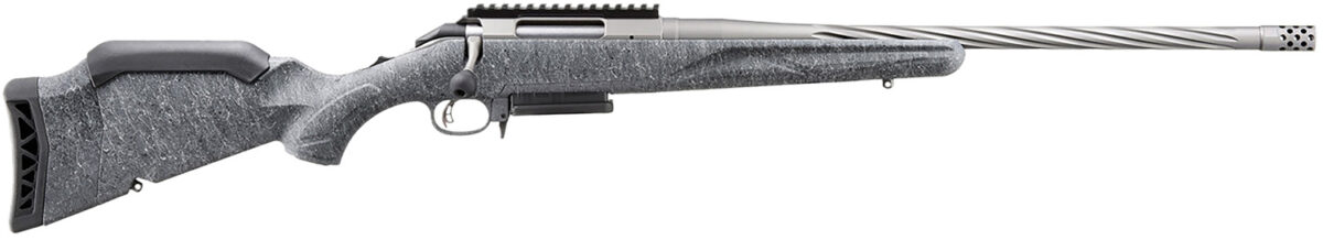 Ruger 46902 American II Full Size 308 Win 3+1 20" Gun Metal Gray Cerakote Spiral Fluted Threaded Barrel & Alloy Steel Receiver w/Picatinny Rail, Gray Splatter Adj LOP Synthetic Stock 1 161080