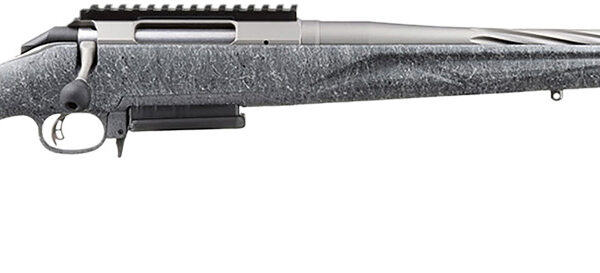 Ruger 46902 American II  Full Size 308 Win 3+1 20" Gun Metal Gray Cerakote Spiral Fluted Threaded Barrel & Alloy Steel Receiver w/Picatinny Rail, Gray Splatter Adj LOP Synthetic Stock