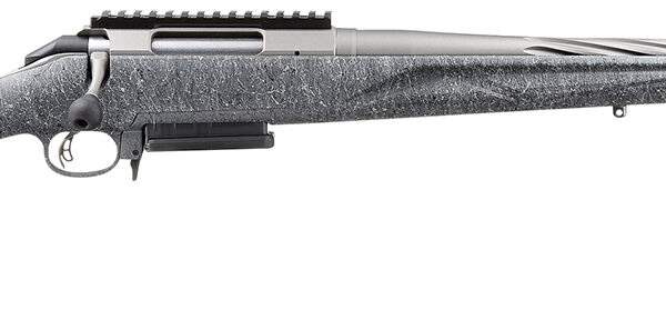 Ruger 46903 American II  Full Size 7mm-08 Rem 3+1 20" Gun Metal Gray Cerakote Spiral Fluted Threaded Barrel & Alloy Steel Receiver w/Picatinny Rail, Gray Splatter Adj LOP Synthetic Stock