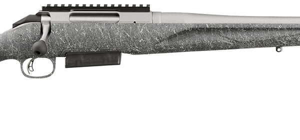 Ruger 46905 American II  Full Size 450 Bushmaster 3+1 20" Gun Metal Gray Cerakote Threaded Barrel & Alloy Steel Receiver w/Picatinny Rail, Gray Splatter Adj LOP Synthetic Stock