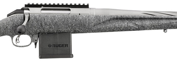 Ruger 46909 American II  Full Size 223 Rem 10+1 20" Gun Metal Gray Cerakote Spiral Fluted Threaded Barrel & Alloy Steel Receiver w/Picatinny Rail, Gray Splatter Adj LOP Synthetic Stock