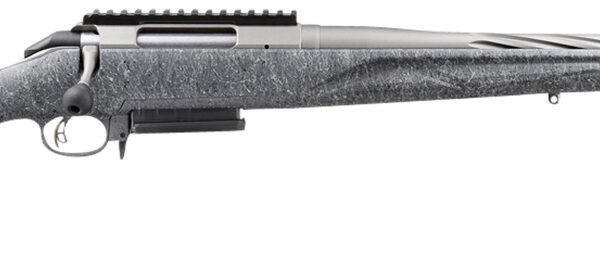 Ruger 46904 American II  Full Size 243 Win 3+1 20" Gun Metal Gray Cerakote Spiral Fluted Threaded Barrel & Alloy Steel Receiver w/Picatinny Rail, Gray Splatter Adj LOP Synthetic Stock