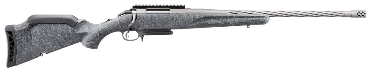 Ruger 46915 American II Full Size 300 Win Mag 3+1 20" Cobalt Cerakote Spiral Fluted Threaded Barrel & Alloy Steel Receiver w/Picatinny Rail, Gray Splatter Adj LOP Synthetic Stock 1 164948