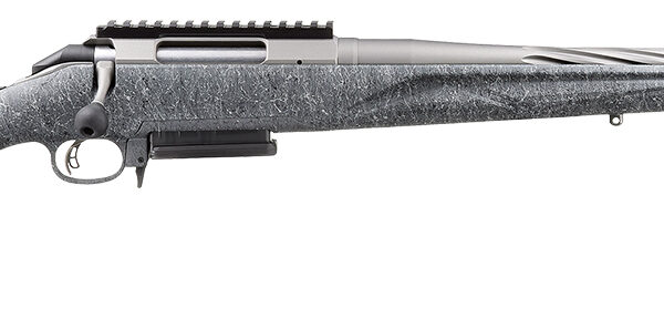 Ruger 46915 American II  Full Size 300 Win Mag 3+1 20" Cobalt Cerakote Spiral Fluted Threaded Barrel & Alloy Steel Receiver w/Picatinny Rail, Gray Splatter Adj LOP Synthetic Stock