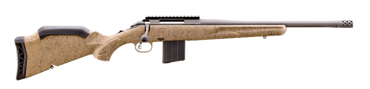 Ruger 46924 American II Ranch Full Size 400 Legend 5+1 16.10" Cobalt Cerakote Threaded Barrel & Alloy Steel Receiver w/Picatinny Rail, Flat Dark Earth Splatter Adj LOP Synthetic Stock 1 164953