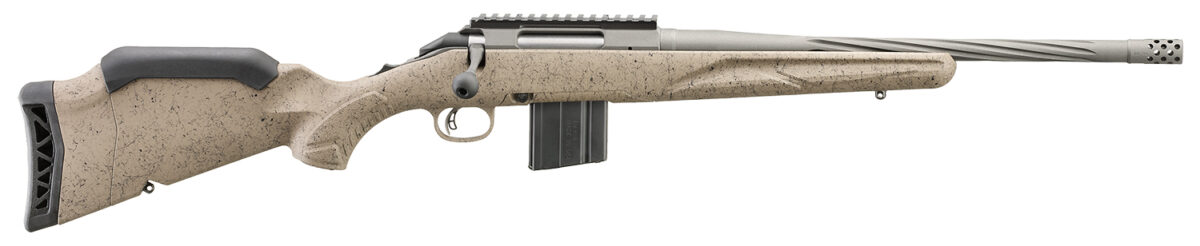 Ruger 46927 American II Ranch Full Size 6.5 Grendel 10+1 16.10" Cobalt Cerakote Spiral Fluted Threaded Barrel & Alloy Steel Receiver w/Picatinny Rail, Flat Dark Earth Splatter Adj LOP Synthetic Stock 1 164956