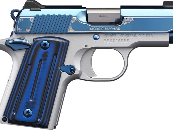 Kimber Mfg.,inc 3300111 Micro 9 Sapphire 9mm 6+1 3.15" Polished Bright Blue PVD Coating Stainless Steel Slide G-10 Grip