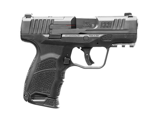 HK 81000550 CC9  9mm Luger 10+1/12+1 3.32" Black Polygonal Rifled Barrel, Optic Ready/Serrated Steel Slide, Polymer Frame w/Picatinny Rail, Black Interchangeable Backstrap Grip