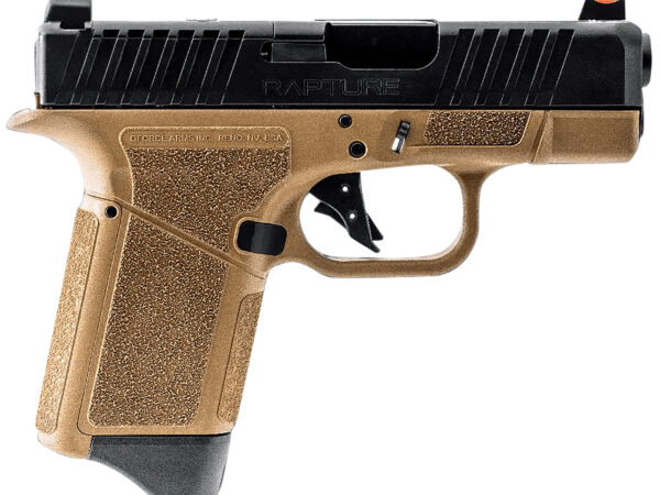 Gforce Arms GF932512FB Rapture  Sub-Compact Frame 9mm Luger 12+1 3.25" Black Steel Barrel, Black Steel Optic Cut/Serrated Slide, Flat Dark Earth Cerakote Polymer Frame, Shield RMSc/RMR Footprint