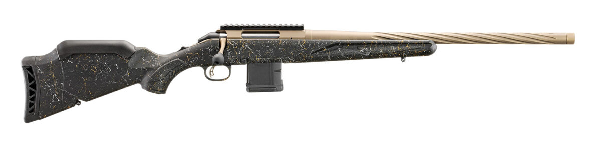 Ruger 46974 American II Prairie Full Size 223 Rem 10+1 20" Smoked Bronze Cerakote Spiral Fluted Threaded Barrel & Alloy Steel Receiver w/Picatinny Rail, Black Splatter ADJ LOP Synthetic Stock 1 186742