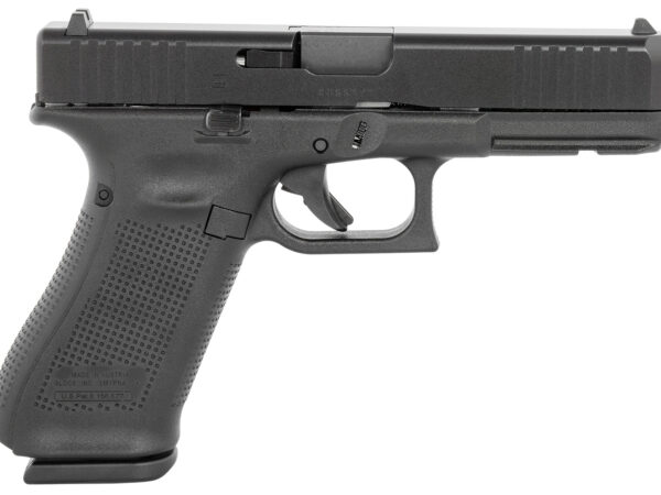 Glock PV1750203 G17 V Standard Frame 9mm Luger 17+1 4.49" Black GMB Barrel, Black nDLC Steel Serrated Slide  Black Polymer Frame w/Accessory Rail, Textured Polymer Grip,  Ambidextrous
