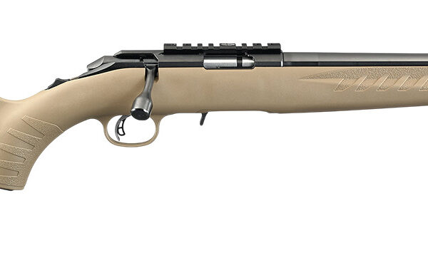 Ruger 8370 American Rimfire 22 WMR 15+1 16" Satin Blued Threaded Barrel & Alloy Steel Receiver w/Picatinny Rail, Black/FDE High Comb Synthetic Stock, Thread Protector