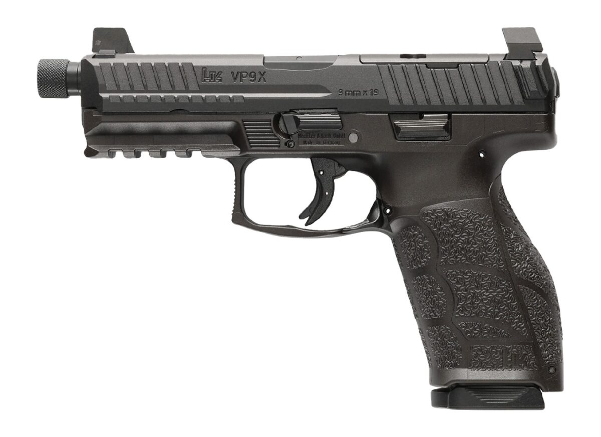 HK 81001225 VP9A1 X Tactical Full Size 9mm Luger 10+1 4.70" Black Threaded Barrel, Black Steel Serrated w/Optic Slide, Black Polymer Frame w/Picatinny Rail, Textured Grip 1 189195