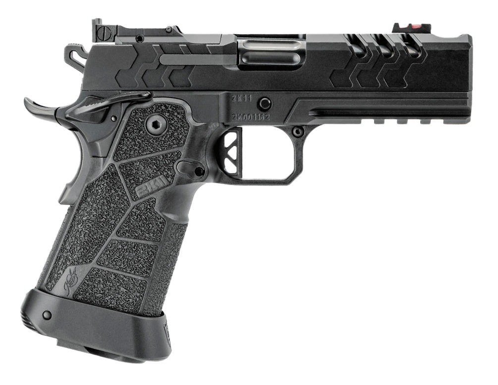Kimber Mfg, Inc 3500073 2K11 Pro Compact 9mm Luger 19+1 4.25" Black DLC Stainless Steel Compensated Barrel & Lightening Cut/Optic Ready/Serrated Slide, Black Stainless Steel Frame w/Beavertail & Picat 1 190174