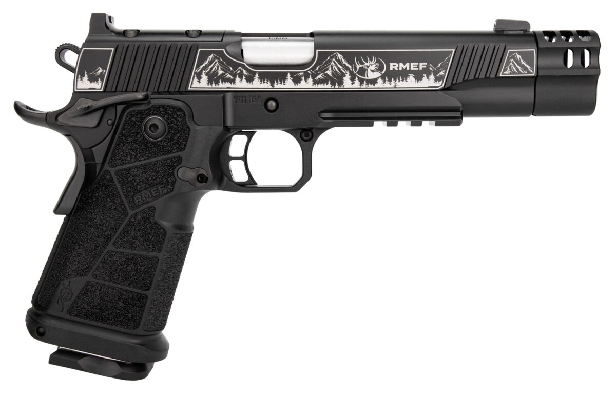 Kimber Mfg, Inc 3600305 DS Warrior Camp Guard Elite Full Size 10mm Auto 18+1 5" Matte Stainless Compensated Barrel, KimPro Black Stainless Steel Engraved Lightening Cut/Optic Ready/Serrated Slide, Bla 1 190465