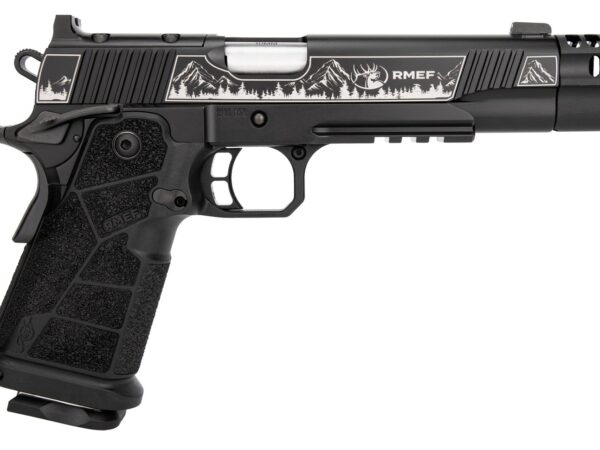 Kimber Mfg, Inc 3600305 DS Warrior Camp Guard Elite Full Size 10mm Auto 18+1 5" Matte Stainless Compensated Barrel, KimPro Black Stainless Steel Engraved Lightening Cut/Optic Ready/Serrated Slide, Bla