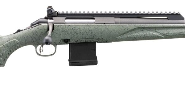 Ruger 46965 American II Scout 5.56 NATO 10+1 16.10" Cobalt Cerakote Threaded Barrel, Alloy Steel Receiver w/Scope Rail, Leaf Green Splatter Adj LOP Synthetic Stock
