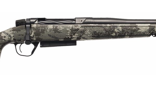 Christensen Arms 801-15028-01 Evoke Hunter 7mm PRC 3+1 22" Black Cerakote Threaded Barrel, Receiver & Forend w/Picatinny Rail, Brush Camo Fixed Polymer Stock
