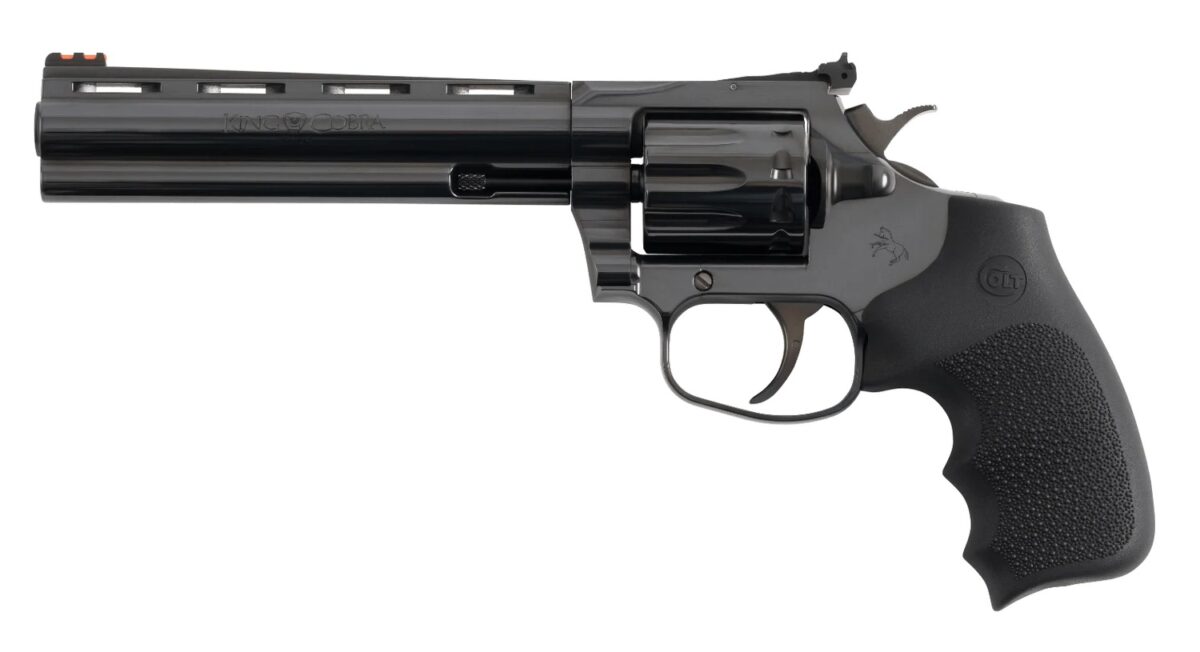 Colt Mfg KCOBRA22-BP6RFO King Cobra Target 22 LR 10rd Shot 6" Blued Vent Rib Barrel, Blued Carbon Steel Cylinder & Frame, Black Hogue Overmolded Grip, Exposed Hammer 1 194195