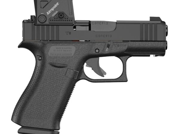 Glock PX4350B03FRMOS8A4 G43X MOS8 w/Aimpoint 9mm Luger 15+1 3.41" Black GMB Barrel, Black Steel Serrated w/Optic Slide, Black Polymer Frame w/Accessory Rail, Aimpoint COA 3.5 MOA Red Dot, Ambidextrous