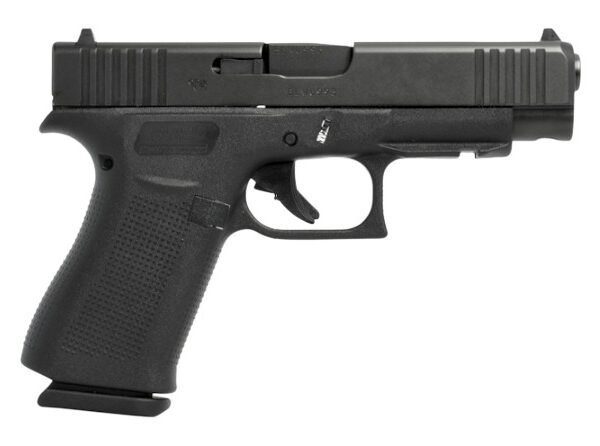 Glock PA4850203FR G48  Slim Compact 9mm Luger 15+1 4.17" Black GMB Barrel, Black nDLC Optic Ready/Serrated Steel Slide, Black Polymer Frame w/Beavertail & Front Rail, Black Textured Polymer Grip, Righ
